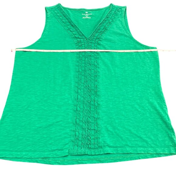 Talbots Tank Top XL Petite Green V Neck Sleeveless Cotton - Picture 6 of 10